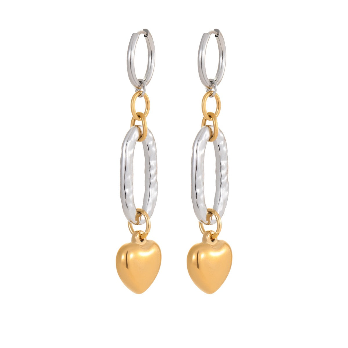 Hangende hart oorbel