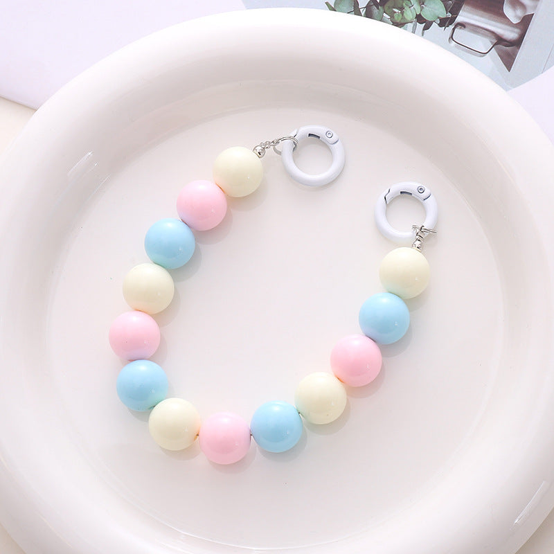 telefoonkoord roze-wit-blauw