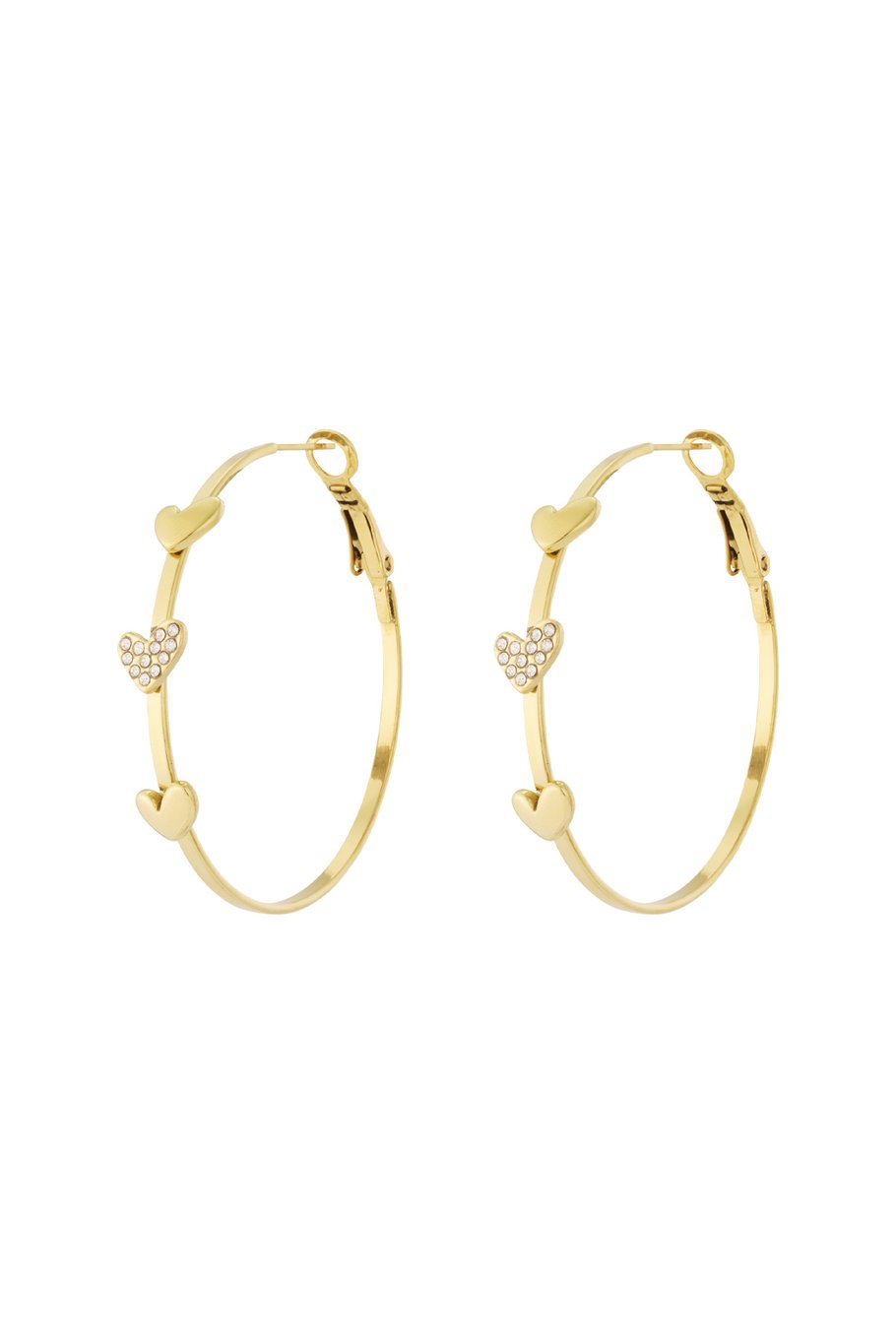 Oorbel ring hartjes
