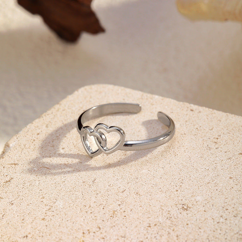 ring zilver met hartjes